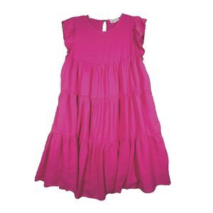 Pink Ruffled Mini Dress